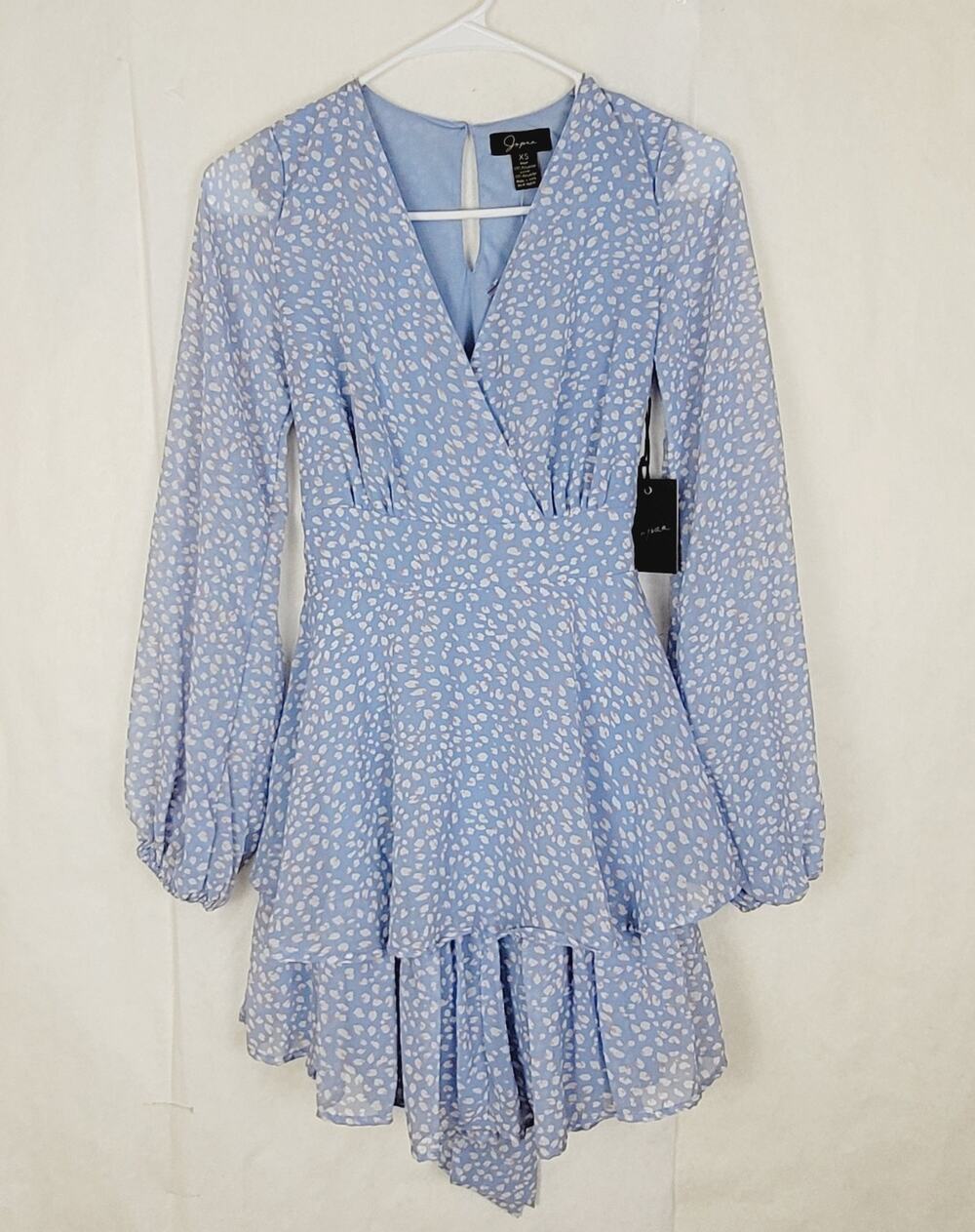 New Japna blue sheer sleeve layered dress Size XS Boho Cottagecore Dainty